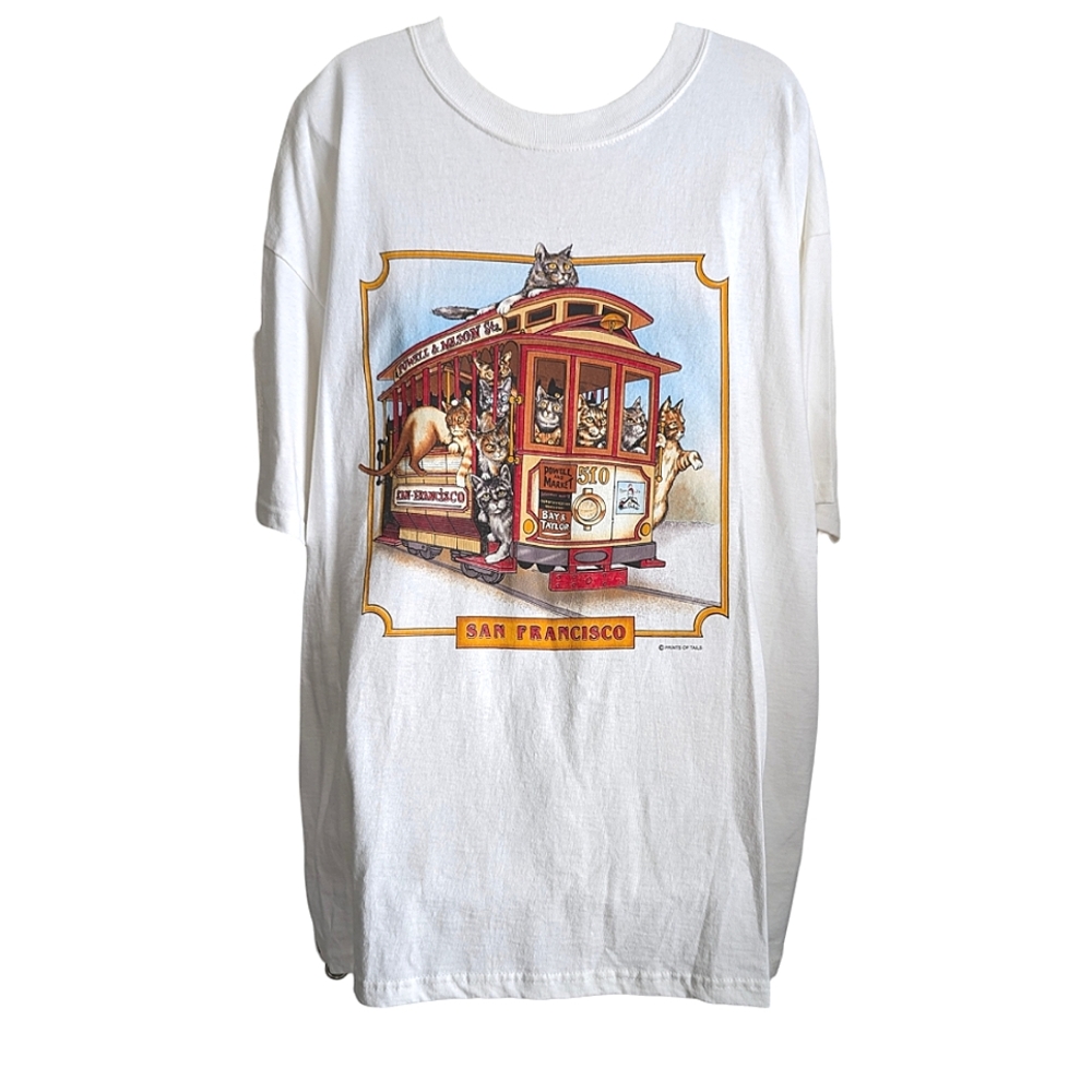 Vintage San Francisco Cats trolley T-shirt xl